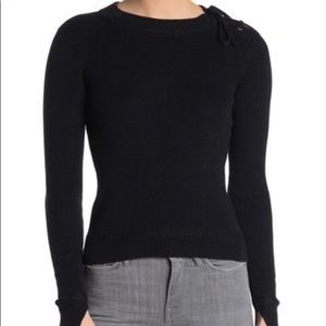 NWT AllSaints Black Lace Tie Sweater 2